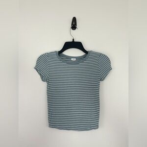 Garage Striped Ribbed Crop Top
